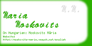 maria moskovits business card